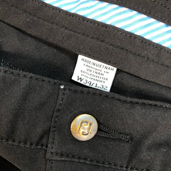 FootJoy Pants Men's 34x27 Black Athletic Fit Golf Performance Chinos Logo - Picture 4 of 16